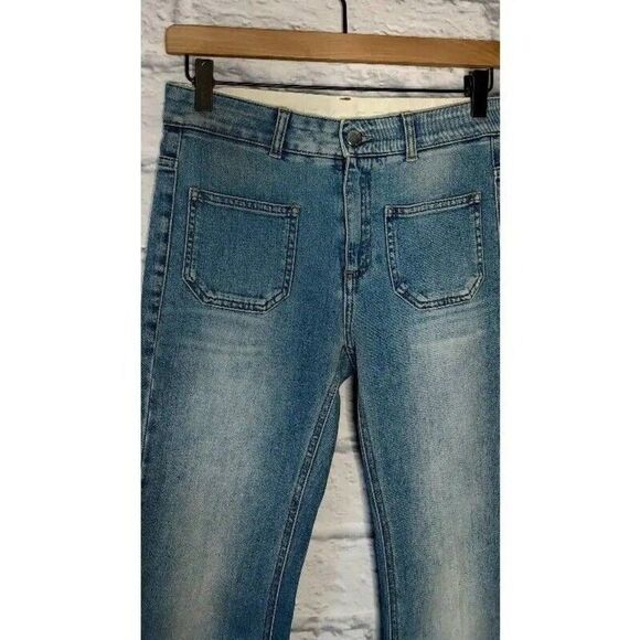 Stella McCartney Sky Blue Wide Leg Jeans - Picture 4 of 8